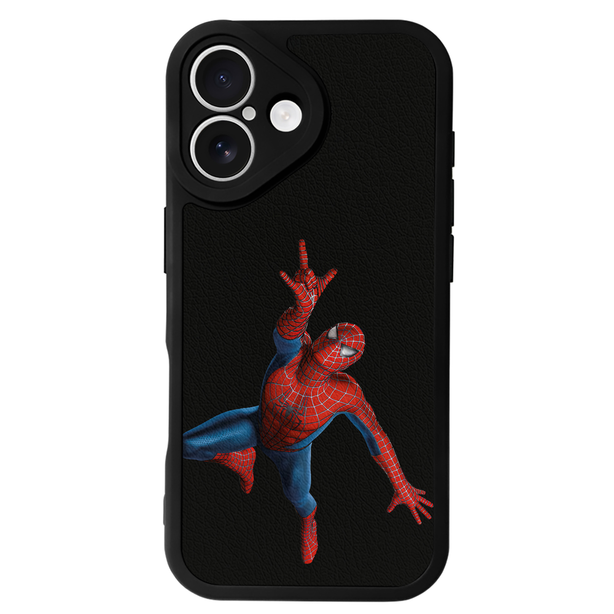 （画像用） Spider Man スパイダーマン 【iPhone 16シリーズ対応】シリコンスマホケース（レザー調） 材質：シリコン